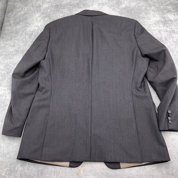 BOSS Hugo Boss Blazer Men 42 Gray White Woven Wool Suit‎ Jacket Classic Career - Picture 8 of 13